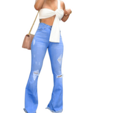 Load image into Gallery viewer, HIgh waist distressed flare jeans - a.o.allure