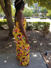 Load image into Gallery viewer, Floral mustard jumpsuit - a.o.allure